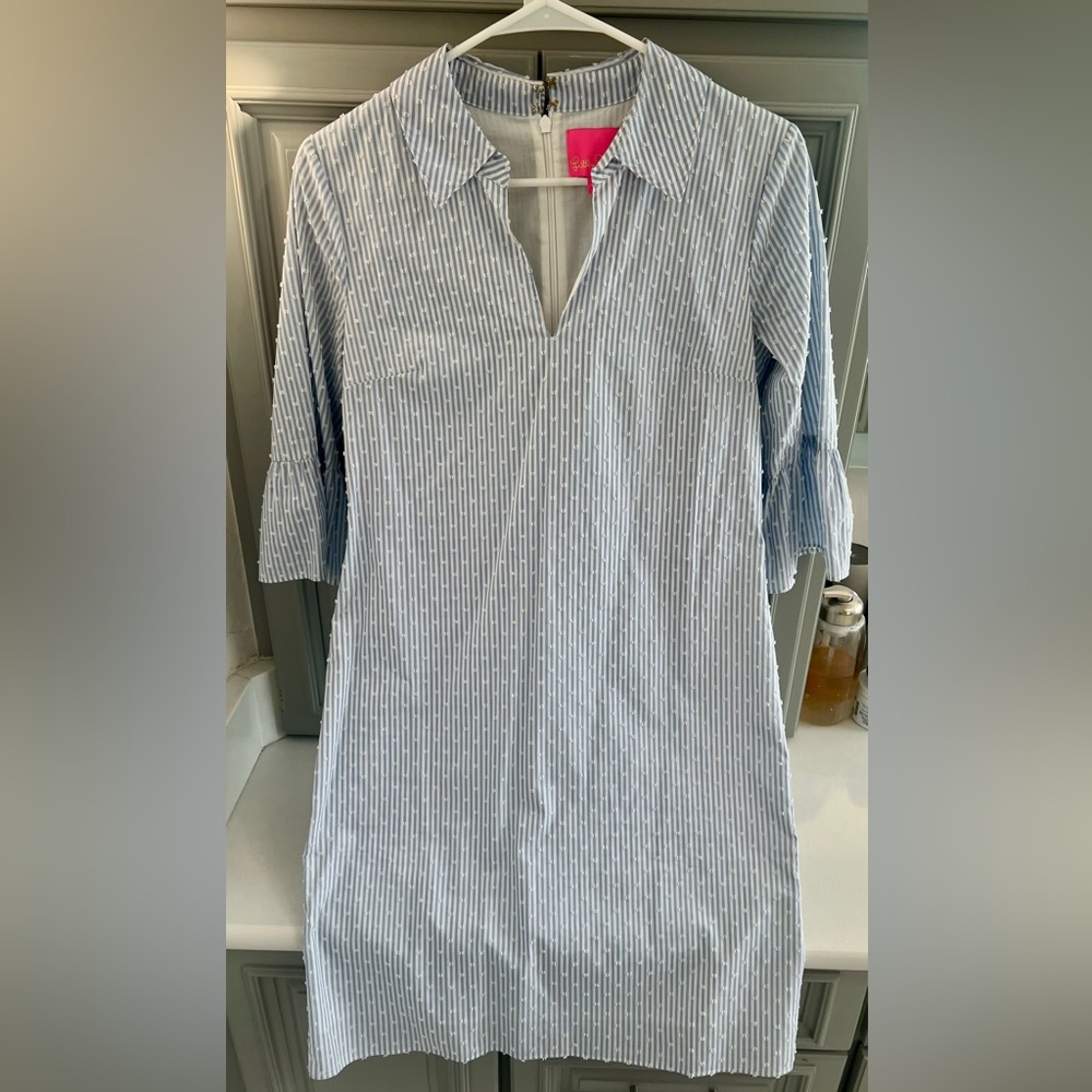 Lilly Pulitzer Blue and White Striped Dress